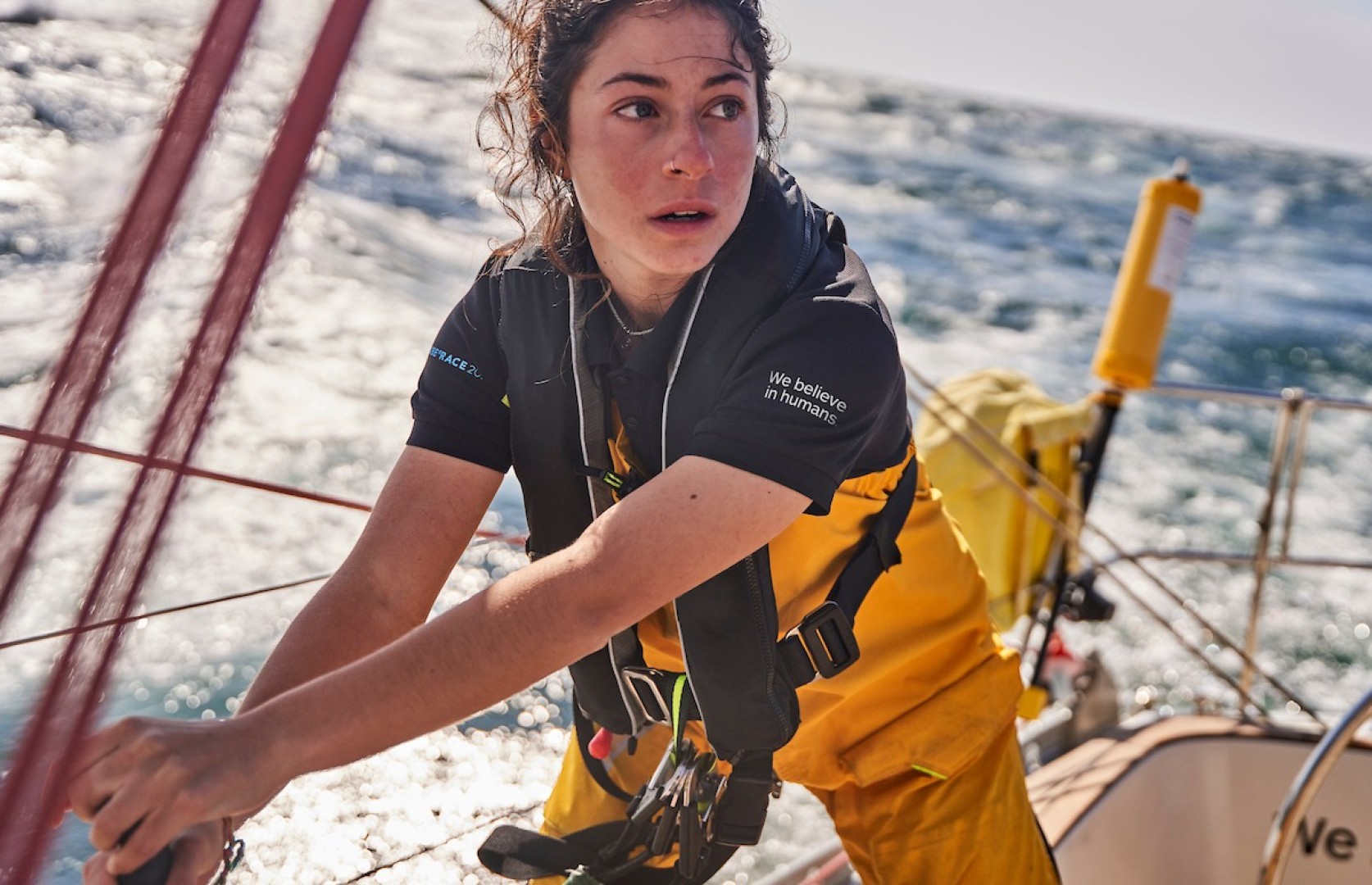 18-year-old Italian Sophie is ready for the challenge onboard Translated 9 IT (09). She started sailing at 9, achieving outstanding results in European championships on an Optimist boat coming first place in 2018. Credit: StudioBorlenghi | Luca Butto | OGR 2023 Translated 9