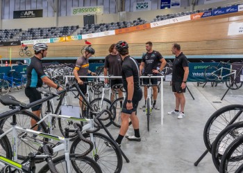 ETNZ's cyclors training at the velodrome