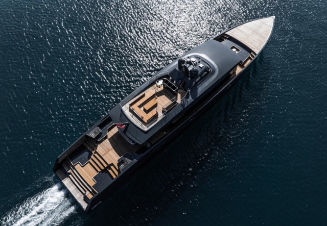 Alia Yachts full custom all-aluminium 45m SAN completing sea trials