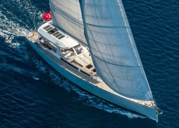 Carbon composite Mishi 88 superyacht perfectly balances safety and comfort under sail