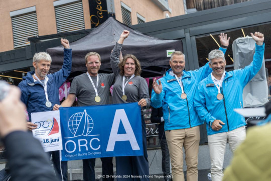 Class A podium: WHITE SHADOW (NOR), ZORRO (NOR), SNAKKAS (NOR) - ORC DH Worlds 2024 Norway © Trond Teigen - KNS