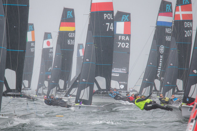 Schultheis and Bertin nearing first Junior 49er win, Germans and Italians in FX Dual