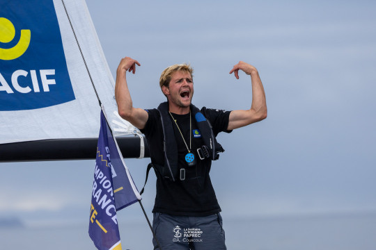 Lois Berrehar realises he has won the stage! Photo ©Alexis Courcoux