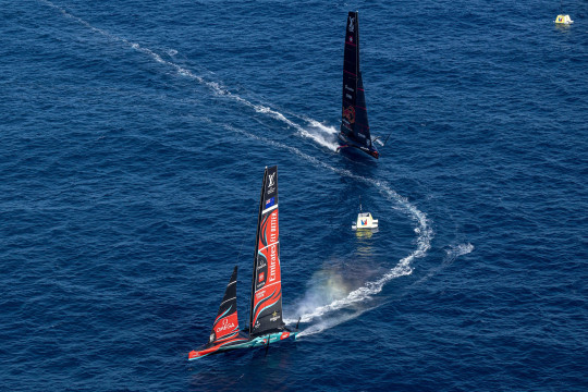 Emirates Team New Zealand won their match up against Swiss Alinghi Red Bull Racing