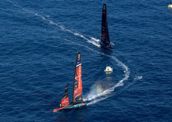 Emirates Team New Zealand won their match up against Swiss Alinghi Red Bull Racing