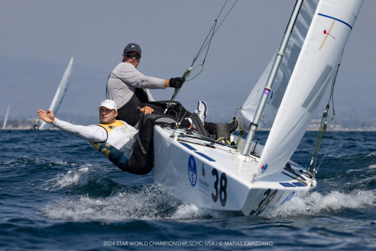 2024 Star World Championship, fickle wind hard to read for the 64 boat fleet