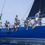 Wendy Schmidt at the helm of her 85ft Deep Blue, early leader of the Rolex IMA Maxi 1 World Championship. Photo: IMA / Studio Borlenghi