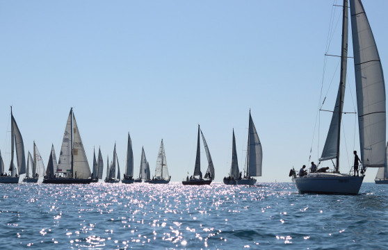 Le imbarcazioni partecipanti al Campionato Invernale in acqua ad Ostia