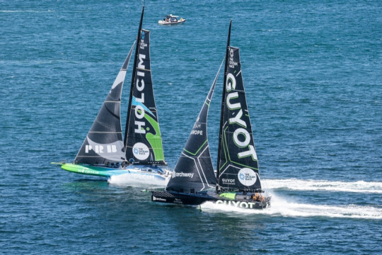 The Ocean Race 2022-23 - 24 February 2023 In-Port race in Cape Town. Team Holcim - PRB and GUYOT environnement - Team Europe.
© Sailing Energy / The Ocean Race
