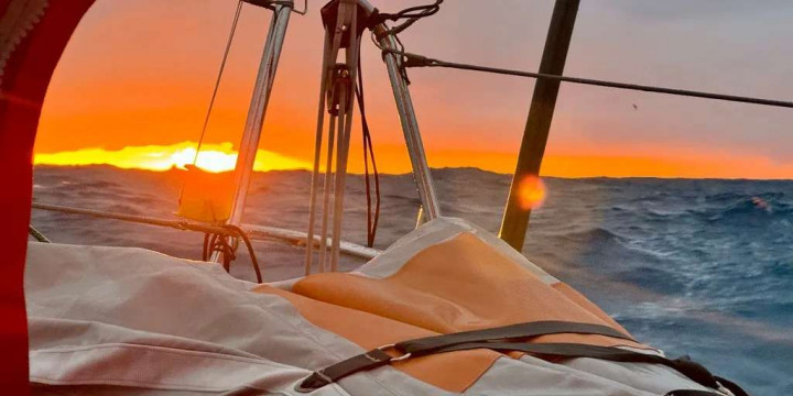 Photo envoyée depuis le bateau Initiatives-Coeur lors de la course à la voile du Vendée Globe le 03 janvier 2025. (Photo du skipper Sam Davies)