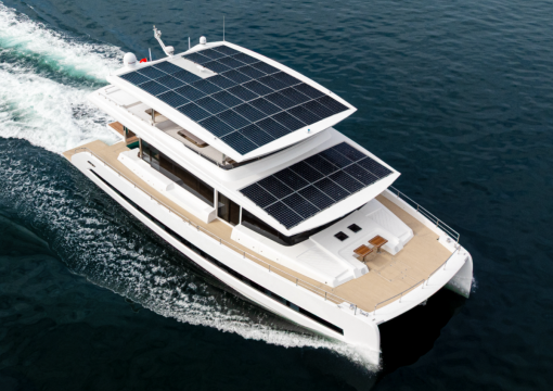 VisionF Yachts reveals new images of its first ever fully-electric E-Cat 80 catamaran