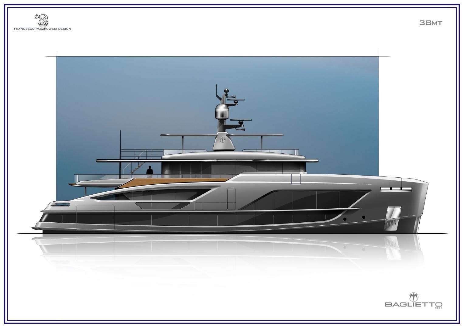 Baglietto greets the 2020 Miami Boat Show with the sale of the hull no. 10235,   a 38m new V-Line project