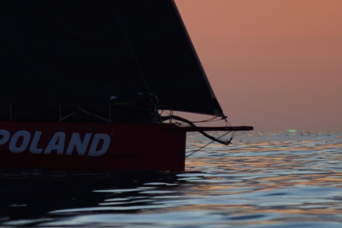 I Love Poland Volvo Open 70 as the sun disappeared completely from view - Photographer Tim Wright