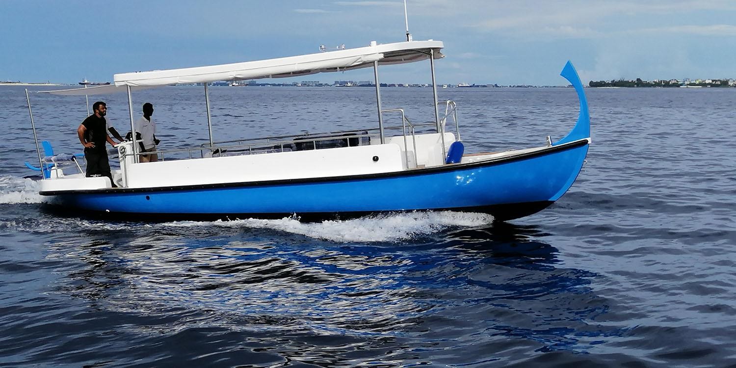 iYacht designed the first electric-powered dhonis, a traditional kind of boat on the Maldives.