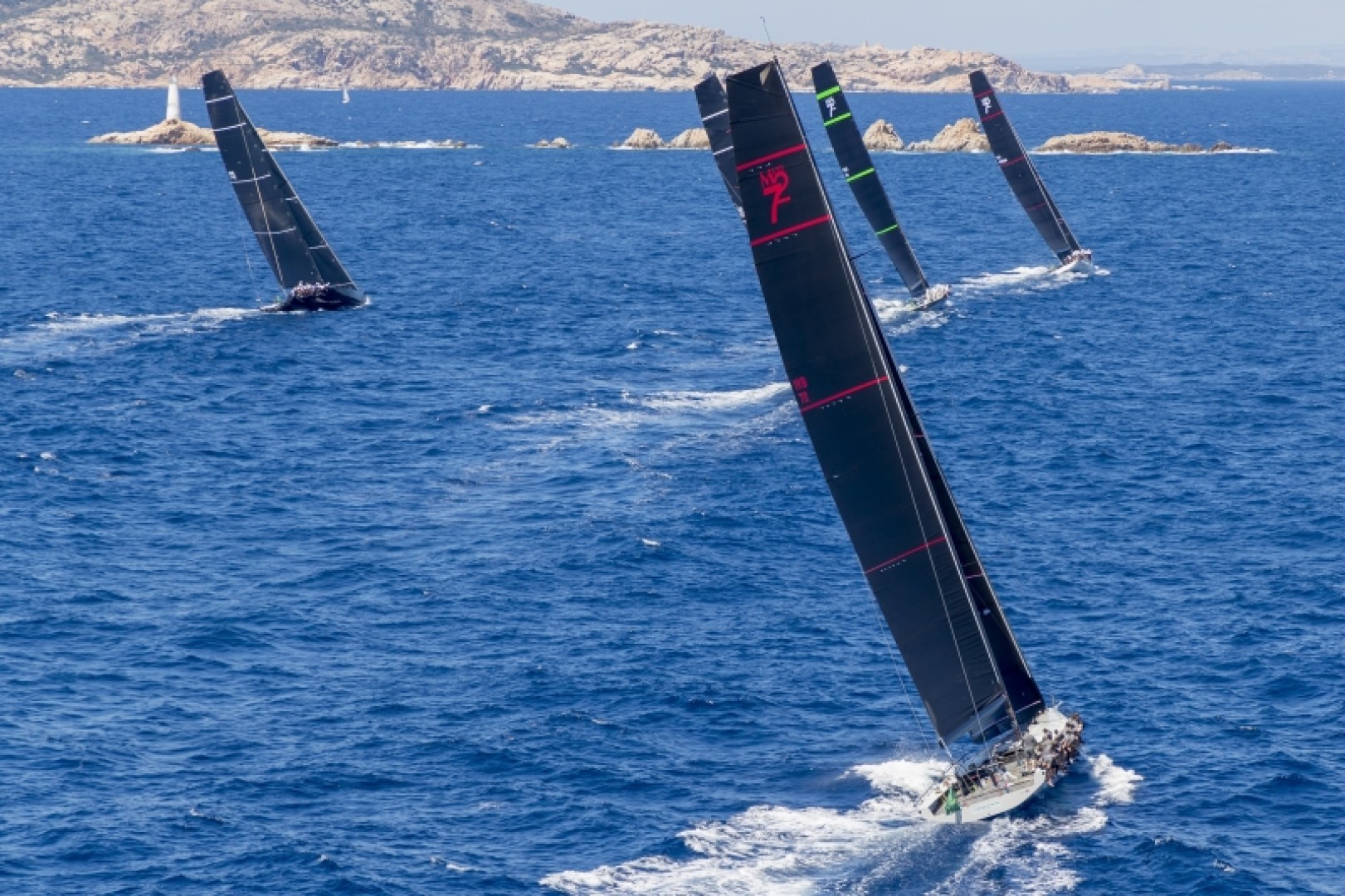 The Maxi 72 fleet racing in a past edition of the Maxi Yacht Rolex Cup. Photo credit: Rolex/Studio Borlenghi