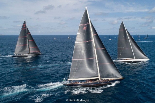 J Class racing on day 1 at the Maxi Yacht Rolex Cup. Photo Credit: Studio Borlenghii