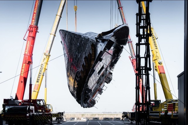 Royal Huisman project 406 reveals her dramatic lines at Vollenhove
