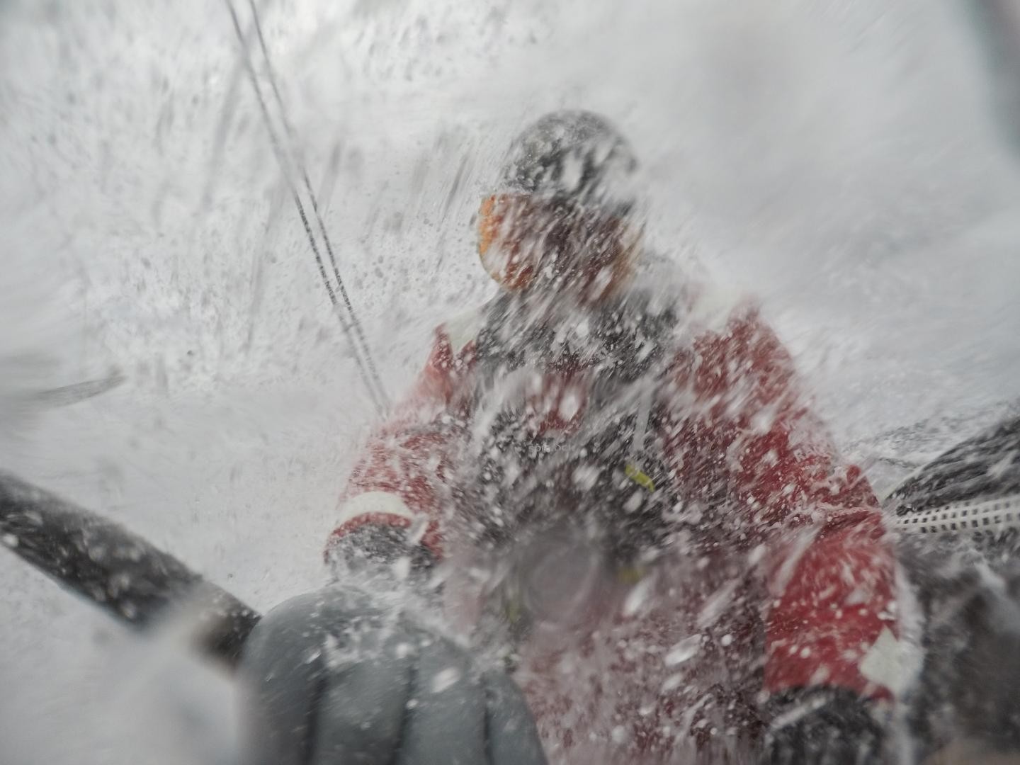 Leg 3, Cape Town to Melbourne, Day 5, David Witt is in there somewhere on the wheel on board Sun Hung Kai/Scallywag.
