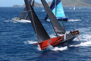 VPLP/Verdier 100 Super Maxi Comanche finished in an elapsed time of 1 day 17hrs 22mins 18 secs at 04:42:18 AST on Wednesday 23 February
© Tim Wright/Photoaction,com