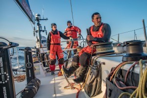 Leg 11, from Gothenburg to The Hague, day 03 on board Vestas 11th Hour. 23 June, 2018. Mark Towill, Stacey Jackson, Tony Mutter