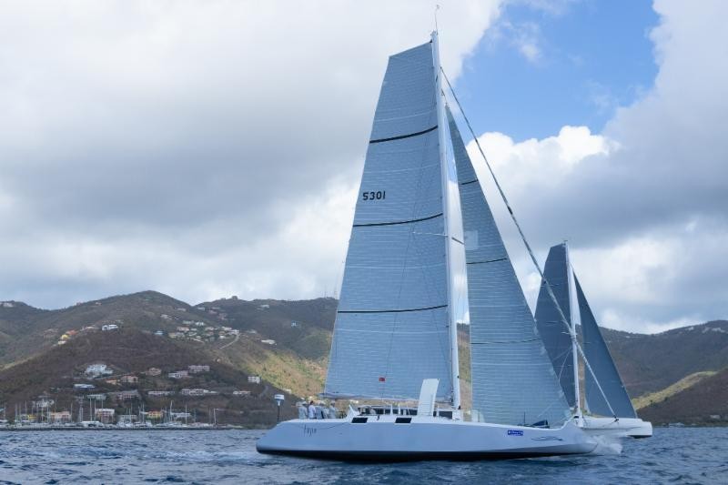 Greg Slyngstad's Bieker 53 in the Round Tortola Race on the first day of the BVI Sailing Festival 