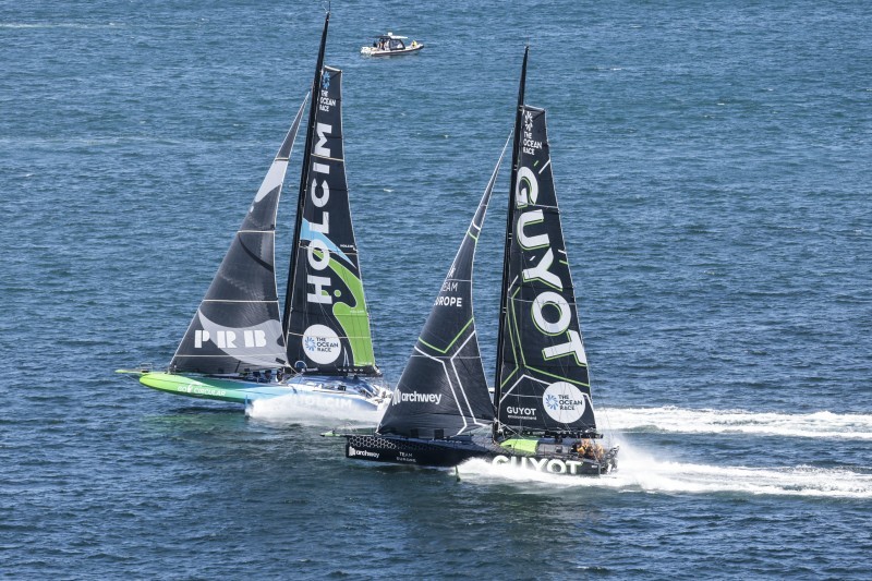 The Ocean Race 2022-23 - 24 February 2023 In-Port race in Cape Town. Team Holcim - PRB and GUYOT environnement - Team Europe. © Sailing Energy / The Ocean Race