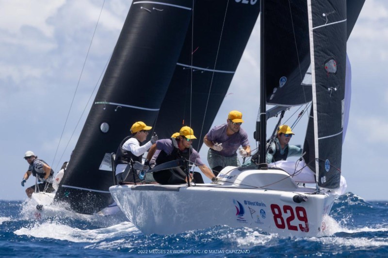 Peter Duncan, who finished today's racing with two bullets and a fifth for his Raza Mixta (USA, 1-5-1), is in second position after Day 2 at the 2022 Melges 24 World Championship © Matias Capizzano