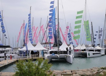 70 multihulls in the harbour in La Grande Motte at the 14th edition
