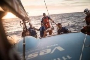 Leg 8 from Itajai to Newport,Everybody on deck to prepare a tack.