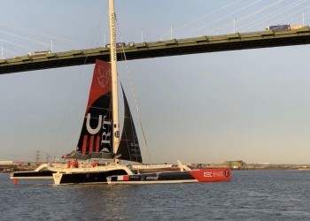 The IDEC SPORT maxi trimaran completed the Tea Route this morning