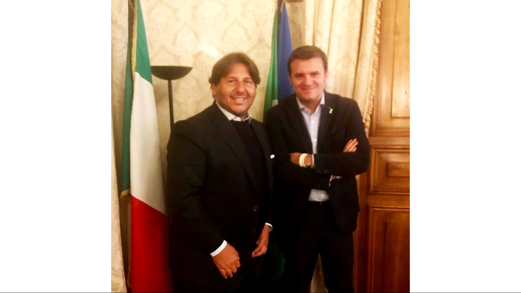 Il Ministro Gian Marco Centinaio e il Presidente di Nautica Italiana Lamberto Tacoli