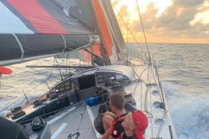 Just before dusk on the first night of the Antigua Bermuda Race