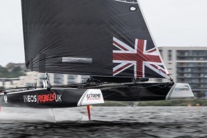 Danes dominate on day one of wet and wild Extreme Sailing Series™ Cardiff competition