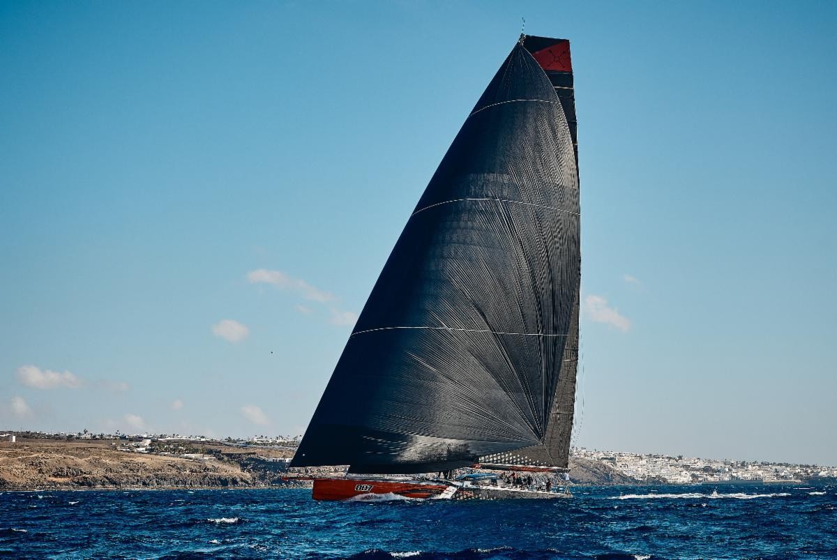 Maxi Comanche (CAY), skippered by Mitch Booth lifted the RORC Transatlantic Race Trophy for the best corrected time under IRC and set a new Monohull R