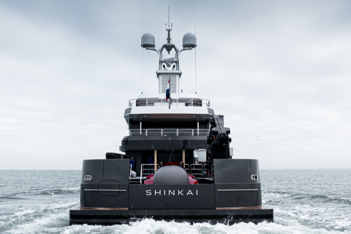 Philippe Briand onboard 55m Shinkai to experience her performance during first sea trials