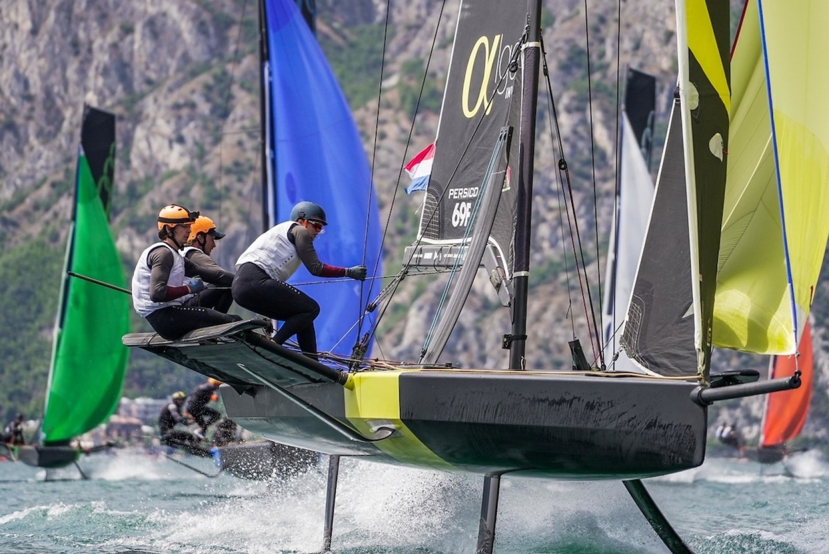 Act 4 of the Youth Foiling Gold Cup in Torbole