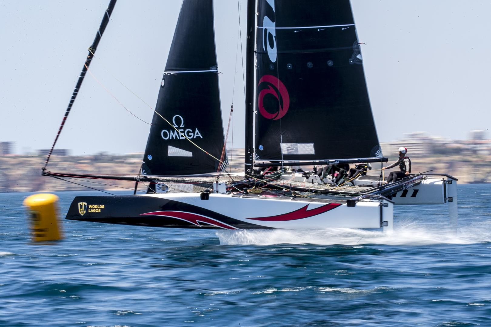 GC32 World Championship winners Alinghi at full pace today