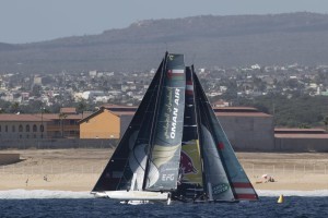 Team Oman Air made the most of difficult conditions at the Extreme Sailing Series