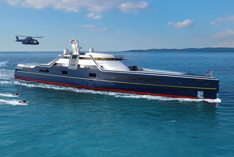 Vitruvius Yachts reinterprets the Royal Yacht Britannia with a highly technological 125m superyacht