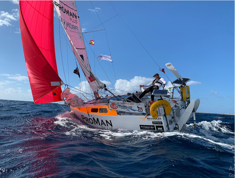 Michal and Etienne the leaders of the first leg sailing the shorter course west of Fuerteventura