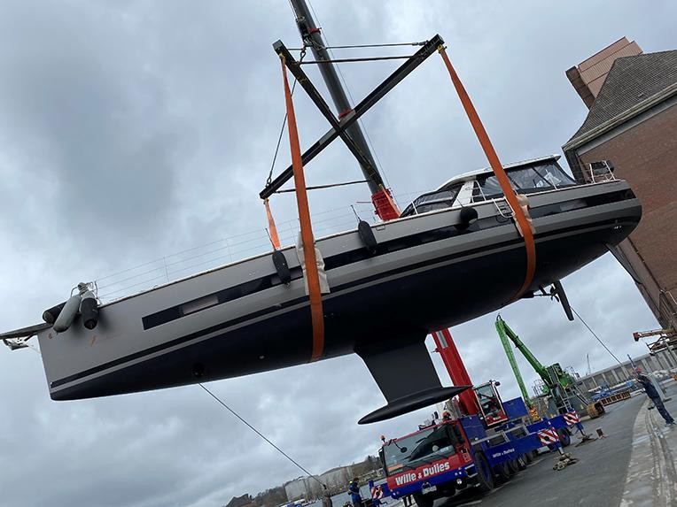 Launch of an Oceanis Yacht 62 in Flensburg in Germany