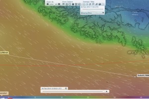 Relative positions of Tapio Lehtinen and Sir Robin Knox-Johnston in their virtual race around the Globe