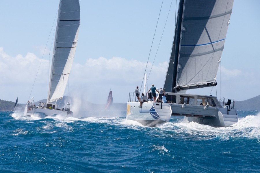 Fujin and Mach Schnell at the start of the Race to Foxy's from Nanny Cay © Alastair Abrehart