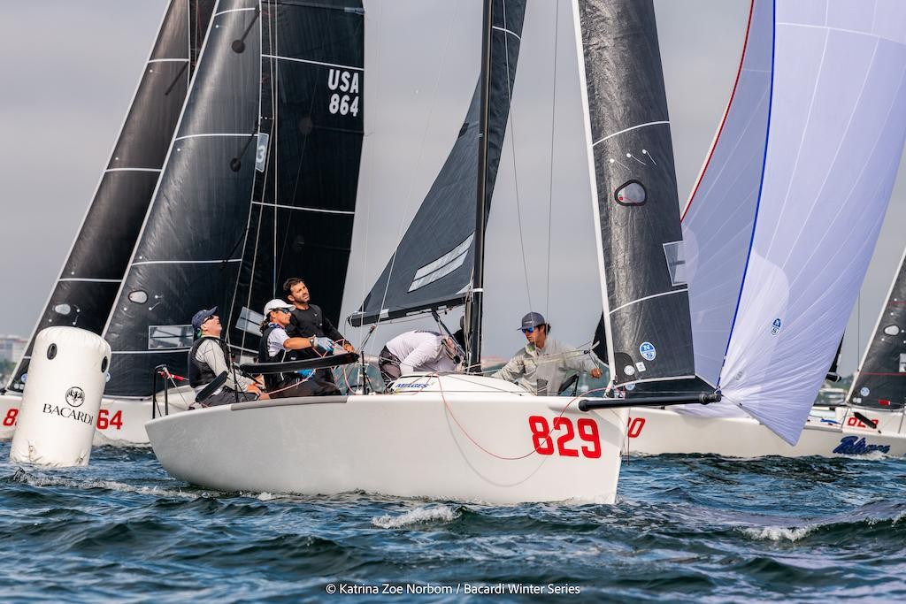 Tricky day of sailing on opening day at Bacardi Winter Series event 2