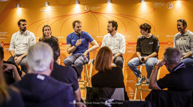 Panellists at the inaugural 'On the Horizon' networking event held at The Ocean Race Museum, Alicante, on 14th January 2023. Scott Over - World Sailing, Claire Vayer - IMOCA