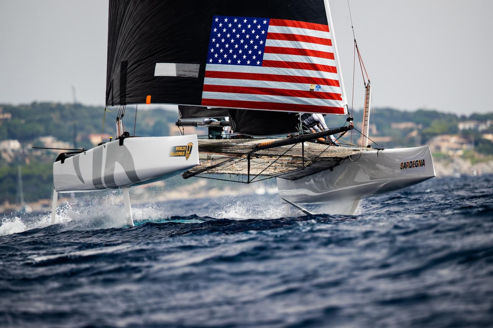 Jason Carroll's Argo, back in the GC32 groove after an almost two year absense. Photo: GC32 Racing Tour / Sailing Energy