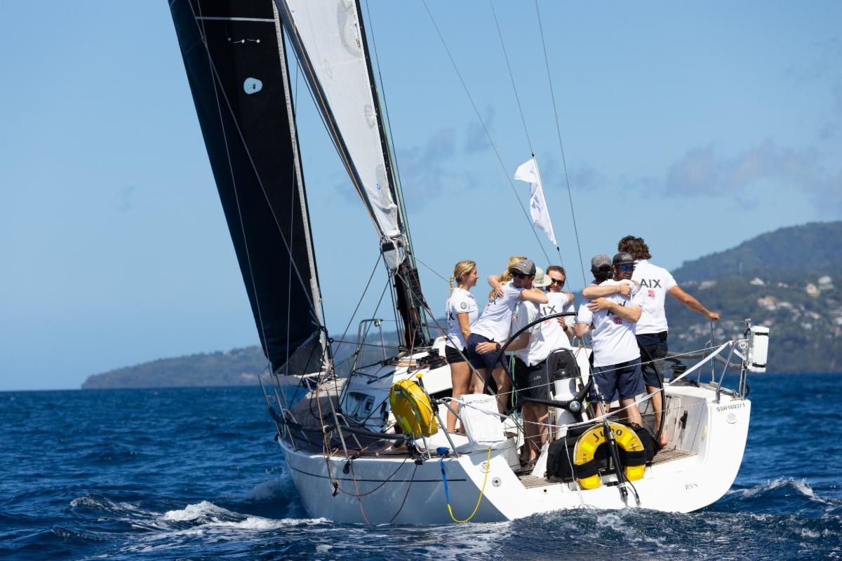 A family affair and ambition achieved as Christopher Daniel's J/122 (Juno) crossed the finish line in Grenada © Arthur Daniel/RORC