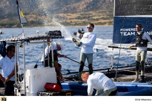 Franck Cammas celebrated NORAUTO's victory at last month's GC32 Villasimius Cup