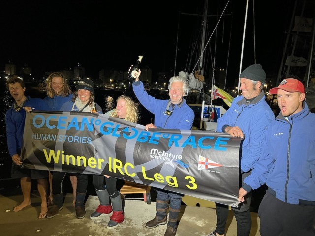 The little yacht that could!! Triana takes first in IRC despite being one of the smallest yachts in the fleet. Credit: Don McIntyre / OGR2023