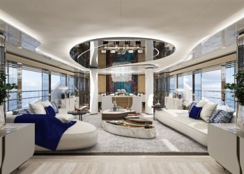 Hot Lab studio reveals interiors of 50m Bilgin 163 superyacht